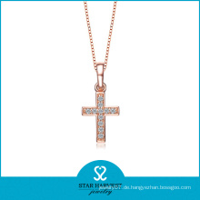 Gold überzogene Kreuz-hängende Halskette (SH-N0173)